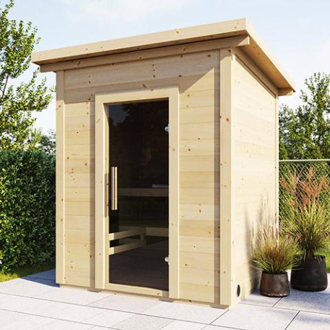 SaunaLife Model G2 Garden-Series Outdoor Home Sauna DIY Kit with LED Light System