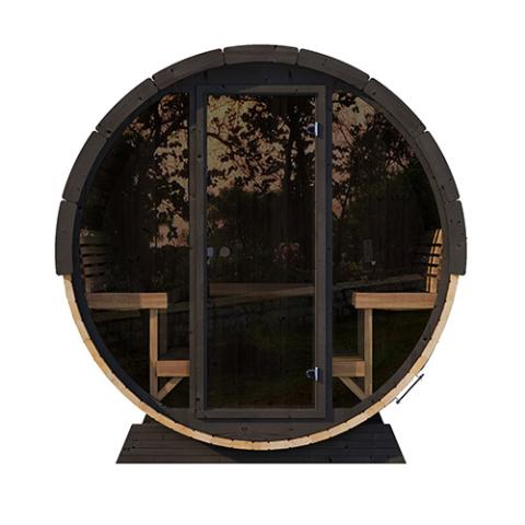 SaunaLife Model EE8G ERGO Series Sauna Barrel 79"L x 91"H (Diameter) Glass Front