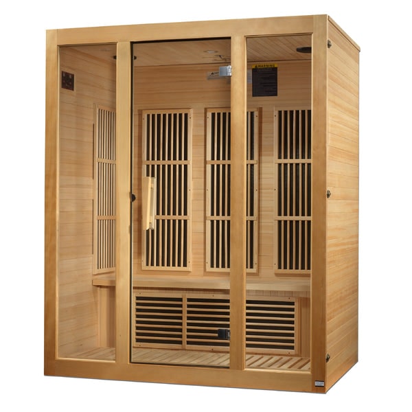 Golden Designs Maxxus "Bellevue" 3-Person Low EMF FAR Infrared Sauna with Canadian Hemlock | MX-J306-01